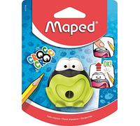 Maped - Taille-Crayon Croc Croc Signal - Taille-Crayon avec Réservoir - Pour Enfants à Partir de 3 Ans - Ludique & Innovant - Forme Grenouille - 1 Trou - Vert