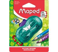 Maped - Taille-Crayon Croc Croc Twist - Système de Cliquet, Taillage Facile et Rapide - Ludique, Design Hamster - Bleu - Taille-Crayons 2 Trous