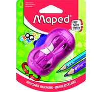 Maped - Taille-crayon Croc Twist Bieber - 2 tailles de crayons - Avec boîte de récupération - Couleur aléatoire