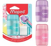 Maped - taille-crayon + gomme Connect Soft Touch, couleur pastel, sous blister