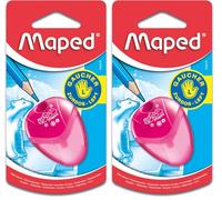 MAPED - Taille-crayon "I-GLOO" - Taille-crayon pour gaucher avec réservoir transparent - 1 trou - Couleur aléatoire, (Lot de 2)