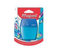 Maped - Taille-crayon SHAKER - 2 Trous - Taille-crayon avec Réservoir Transparent - réserve Grande Capacité - Coloris Bleu