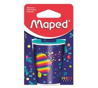 Maped - Taille-Crayons Pixel Party - Taillage Facile et Précis - Canette en Métal Ultra-Résistante - Réservoir Grand Format - Taille-Crayon 2 Trous