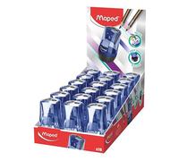 MAPED Taille-crayons TONIC METAL, 2 usages. Insert métal : efficacité & durabilité. Bleu translucide