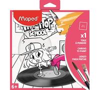 Maped Pochette réutilisable – Mini tableau Hip Hop à peindre 20×20 cm, coloriage photo dès 6 ans