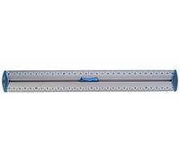 Maped Règle 30 cm triple décimètre aluminium – double graduation zéro centré, embouts anti-bruit