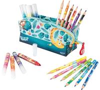 Maped Trousse Jungle Fever avec 12 feutres + 12 crayons - Créativité et couleur dans votre matériel scolaire - Espace efficace