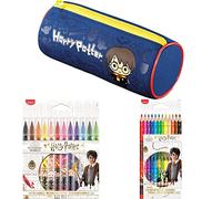 Maped - Trousse Ronde Harry Potter Kids + 12 Crayons de Couleur + 12 Feutres de Coloriage Harry Potter