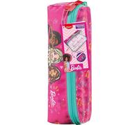 Maped - Trousse Scolaire Barbie Ouverture XXL - Personnalisable, avec 1 Côté à Colorier - Triangulaire - Licence Officielle Barbie