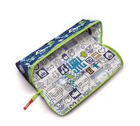 Maped - Trousse Scolaire Ouverture XXL - Trousse Personnalisable Réversible, avec 1 Côté A Colorier - Grande Ouverture Pratique - Trousse Triangulaire 22 x 6cm - Trousse PIXEL BLEU