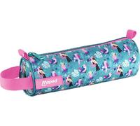 Maped – Trousse scolaire ronde Tropical – Tissu et zip haute résistance – 22,5 x 7,5 cm