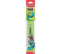 Maped Twist'n Flex Règle plate souple, ludique et incassable - Règle 20 cm Double graduation Coloris Vert
