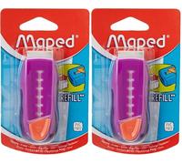 MAPED Universal Gom Stick Gomme protégée et Rechargeable, coloris Rose (Lot de 2)