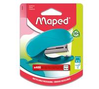 MAPED - Mini Agrafeuse Vivo pour Agrafes n°10 avec ôte-agrafes Intégré et Boite de 400 Agrafes n°10 - Coloris Aléatoire