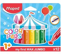 Crayons de cire - Maped - My First Wax Jumbo - 12 couleurs - Forme triangulaire - Pour bébés