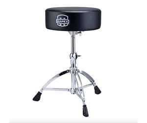 MAPEX Trône de Batterie - Siège Rond surdimensionné Noir - Polyuréthane - Industriel - Large (35.6 cm x 10.2 cm) - Hauteur 49.5-64.8 cm