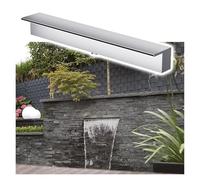 MAPFei Cascade déversoir en Acier Inoxydable de 24 Pouces for bassins à koï et fontaines de Jardin - Fontaines d'eau for espaces extérieurs(Silver,52in)