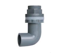 MAPFei Raccord de vidange coudé à 90° en PVC Durable for Aquariums - Solution de Tuyau d'entrée et de trop-Plein de 20 à 50 mm(Silver,25mm)