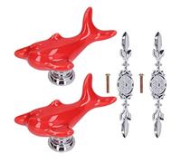 MAPHRWZ 2 ensembles de boutons de traction de tiroir en alliage de Zinc, bouton de placard de garde-robe pour la décoration de meubles de cuisine (1077D dauphin rouge)