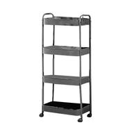 MAPHRWZ Chariot Roulant Utilitaire à 3 Niveaux avec roulettes, Chariot de Rangement Multifonctionnel Mobile pour Cuisine et Salle de Bains (4 Couches)