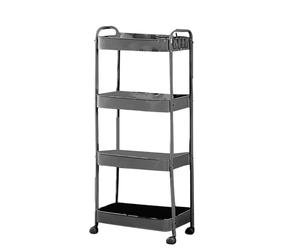 MAPHRWZ Chariot Roulant Utilitaire à 3 Niveaux avec roulettes, Chariot de Rangement Multifonctionnel Mobile pour Cuisine et Salle de Bains (4 Couches)