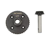 MAPHRWZ Ensemble d'engrenages coniques RC, acier haute résistance, conception légère, pour véhicule LOSI 1/10 4WD, pièces de rechange, engrenages 40T et 14T