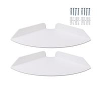MAPHRWZ Étagères d'angle flottantes murales, 2 pièces, Quart de Rond Suspendu, pour Chambres à Coucher, Salons, Salle de Douche (Blanche)