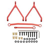 MAPHRWZ Lien de direction en alliage d'aluminium haute résistance pour voitures RC, conduite équilibrée de précision, contrôle fluide, conception anti-déformation, installation (Rouge)