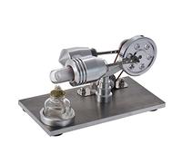 MAPHRWZ Modèle de moteur à combustion externe, mini outil éducatif, pour l'apprentissage de la physique, générateur d'électricité, avec lumière LED, alimenté par alcool,