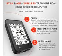 MAPHRWZ Ordinateur de vélo sans Fil, pour Wahoo, Ordinateur de vélo GPS, capteur de fréquence Cardiaque, Cadence de Vitesse, connectivité BT5.0 +, positionnement Multi-système,