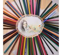 MAPHRWZ Professional 72 crayons de couleur solubles dans l'eau pré-aiguisés pour croquis, dessin, superposition, mélange, brunissage, idéaux pour les artistes, les étudiants et