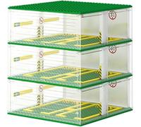 Mapille Garage pour Voitures Speed Champions, 3-Couches Vitrine Voiture, Parking Voiture Modélisme, Garage à Briques DIY, Carport Compatible avec Les Grandes Marques, sans Voitures