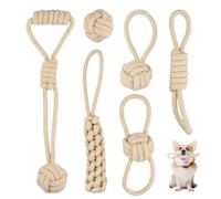 Mapille Lot de 6 Jouets Chien en Corde avec Balle à Nœuds, Indestructible à Mâcher pour Petits, Moyens et Grands
