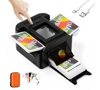 Mapille Mélangeur de Cartes Automatique,Melangeur de Carte électronique,Mélangeur Carte 1-2 Ponts,Mode Auto et Manuel,Rechargeable 2400mAh,pour Poker,Phase 10,Skip-Bo,Blackjack (Noir)