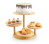 Mapille Présentoir à Cupcakes en Bois à 4 Niveaux, Presentoir a Gateau, Présentoir à Pâtisseries, Support à Dessert en Bois, Presentoir Aperitif Buffet, pour Mariages, Fête d'anniversaire, Après-Midi