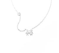 MAPIMANIA - Collier personnalisé famille couleur argent, bijoux acier inoxydable femme et homme avec pendentif, cadeau original