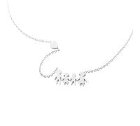 MAPIMANIA - Collier personnalisé famille couleur argent, bijoux acier inoxydable femme et homme avec pendentif, cadeau original