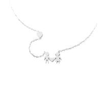 MAPIMANIA - Collier personnalisé famille couleur argent, bijoux acier inoxydable femme et homme avec pendentif, cadeau original