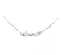 MAPIMANIA - Collier personnalisé prénom Anna couleur argent, bijoux acier inoxydable femme avec pendentif, cadeau fille