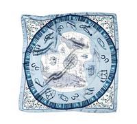 MAPIMANIA - Foulard Femme 70x70 cm en Mélange de Soie Motif bleu clair - Bandana Cheveux Femme Satin - Accessoire Mode pour Cheveux, Cou ou Sac - Carré de Soie Chic Idéal Printemps/Été
