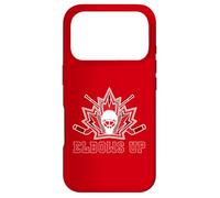 Maple Leaf Masque de Gardien de But de Hockey et bâtons Coudes vers Le Haut Canada Coque pour iPhone 17 Pro