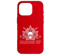 Maple Leaf Masque de Gardien de But de Hockey et bâtons Coudes vers Le Haut Canada Coque pour iPhone 16 Pro