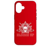 Maple Leaf Masque de Gardien de But de Hockey et bâtons Coudes vers Le Haut Canada Coque pour iPhone 16