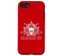 Maple Leaf Masque de Gardien de But de Hockey et bâtons Coudes vers Le Haut Canada Coque pour iPhone SE (2020) / 7/8