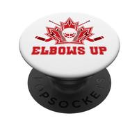 Maple Leaf Masque de Gardien de But de Hockey et bâtons Coudes vers Le Haut Canada PopSockets PopGrip Adhésif