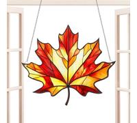 Maple Leaf Suncatcher, décoration de Jardin d'automne, Feuilles d'érable Forme Acrylique 2D Ornement de Soleil Attraper pour Les Amis voisins de Noël.