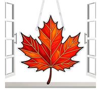 Maple Leaves Suncatcher - 2D Acrylic Autumn Leaf Pendant, Fall & Thanksgiving Window and Wall Decorations for Indoor & Outdoor, Yard, Home, Office, Party & Housewarming