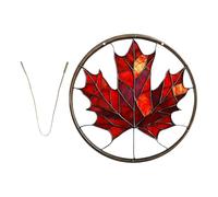 Maple Leaves Suncatcher, 7.87 inch Acrylic Farmhouse Decoration for Fall, Thanksgiving, Window and Wall Ornament with Hanging Chain for Outdoor Yard, Garden, Home, Office, Party, Housewarming