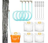 Maple Syrup Kit - Maple Tree Tapping Kit | Sap Collector,5-Piece Set, 5 Drill Bits, 5 Silicone Tubes, Brushes, Food-Grade Tubing, Beginner Supplies For Home Sugaring, Organic Production