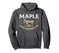 Maple Syrup Living The Sweet Life Canada Petit-déjeuner Sweat à Capuche, Unisexe pour Adultes, Chiné Foncé, S